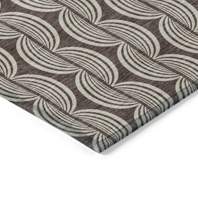 HomeRoots Ogee Transitional Rectangle Outdoor Rug
