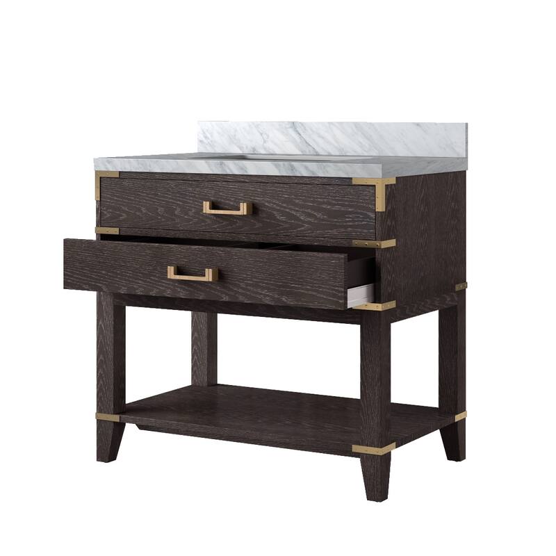 Norwalk Bath Vanity with Carrara Marble Top and Sink