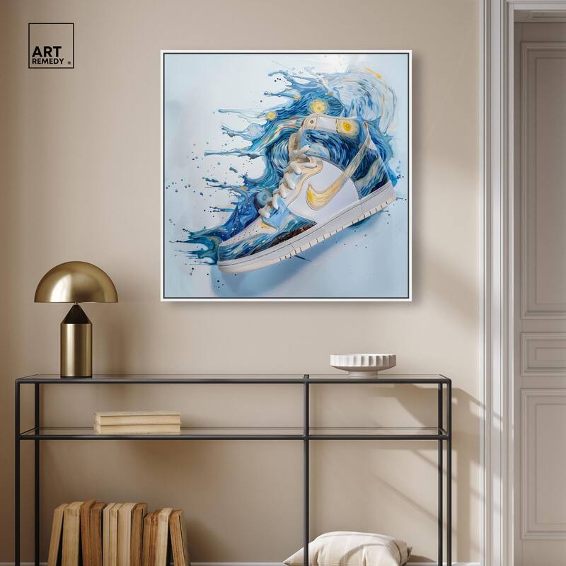 Starry Night Sneaker Splash Canvas by Art Remedy
