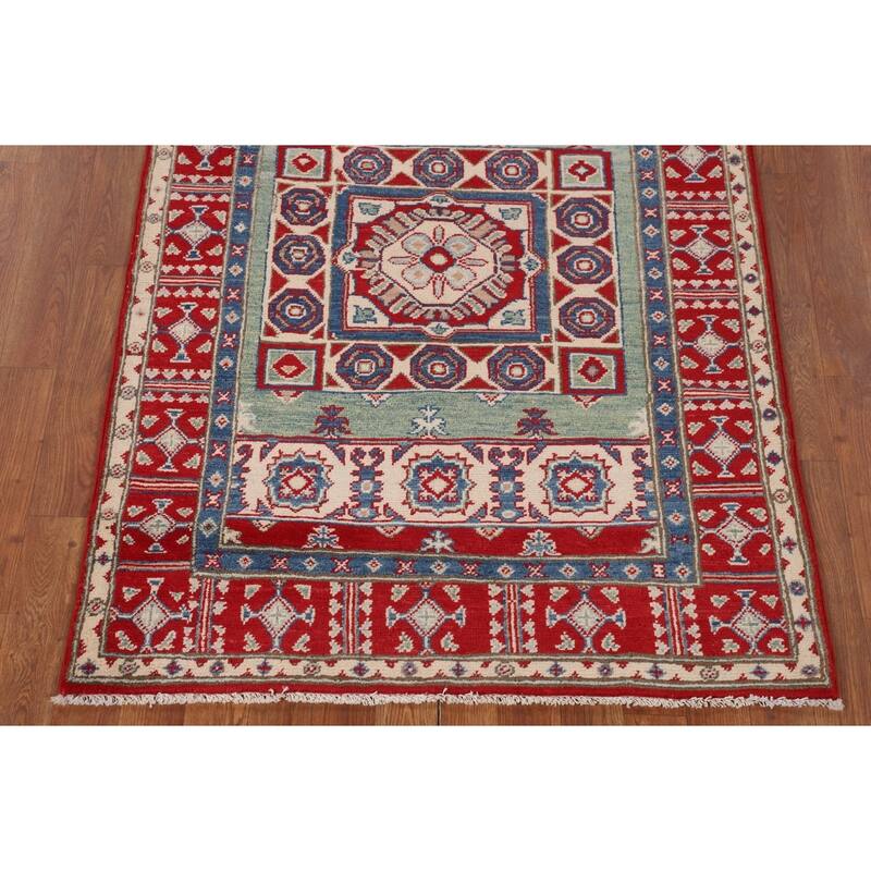 Kazak Oriental Foyer Rug Handmade Bedroom Wool Carpet - 3'5" x 4'10"