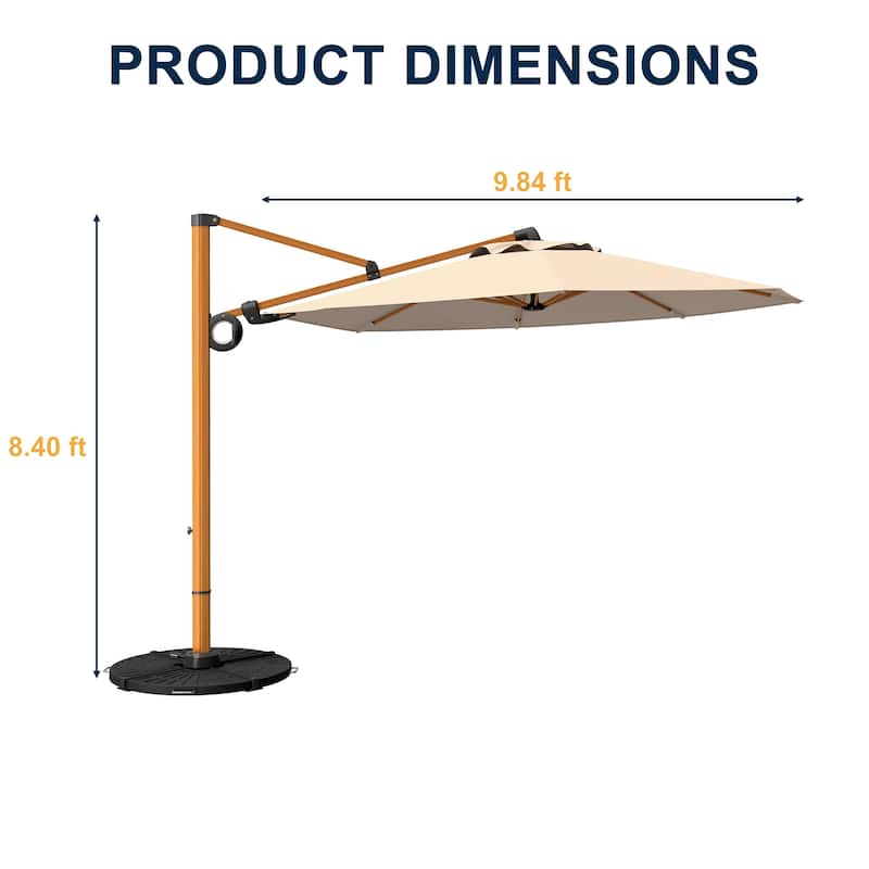 11 Feet Patio Outdoor Round Double Top Cantilever