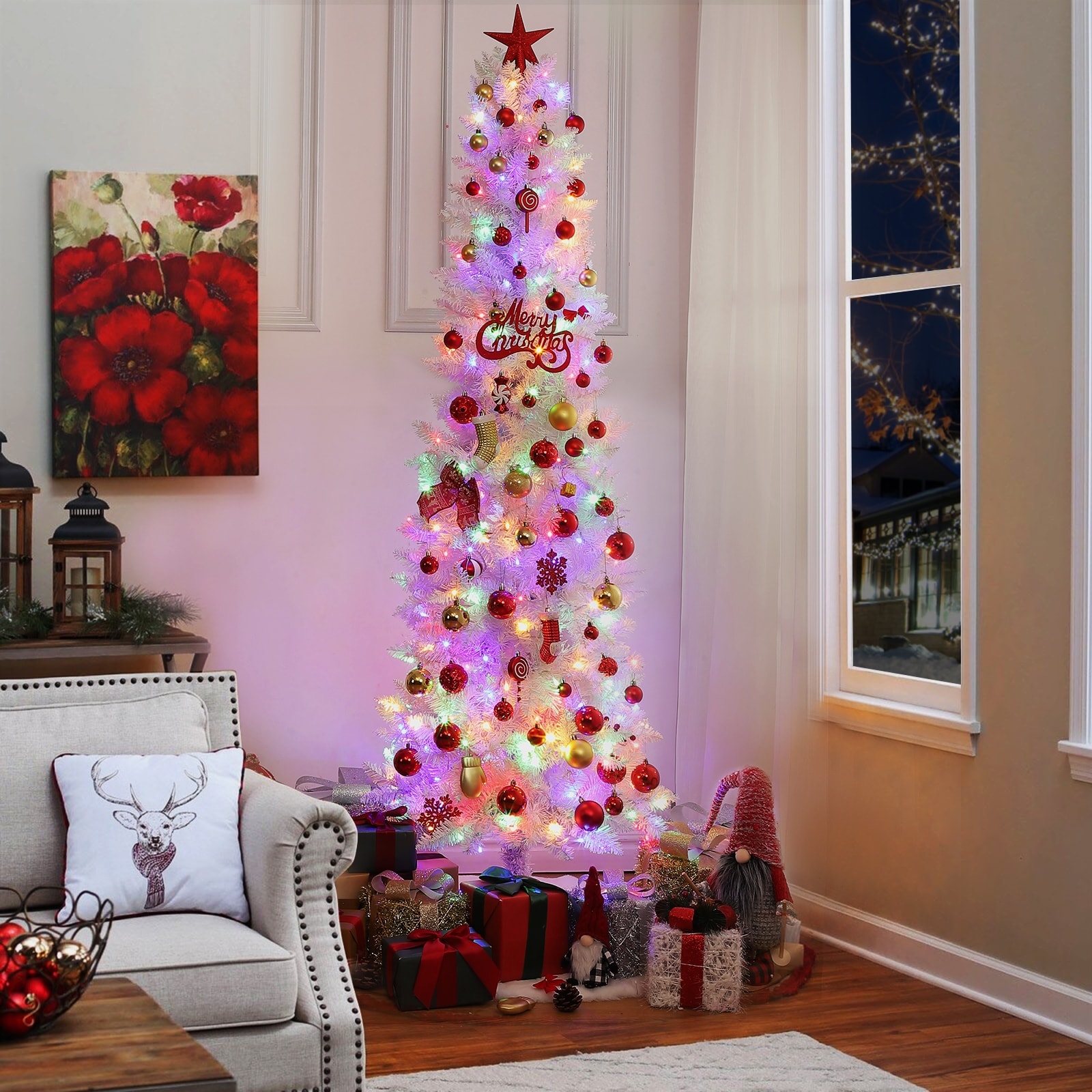 Slim christmas tree white discount