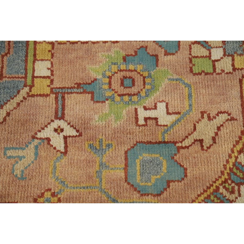 Hand Knotted Oriental 100% Wool Carpet Traditional Medallion Oranges & Rust Heriz (serapi) Area Rug - 11' 10'' X 9' 0''