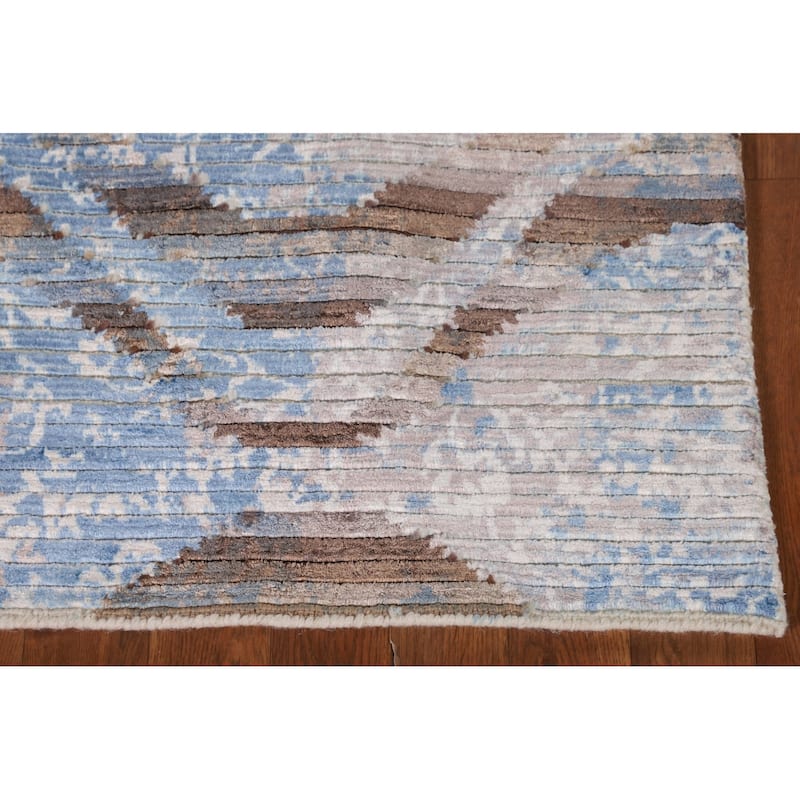 Striped / Modern Accent Rug Hand-Knotted Wool Carpet - 2'8"x 4'7"