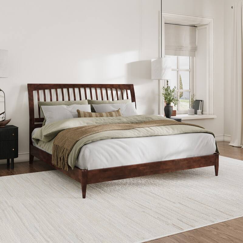Orleans Solid Wood Low Profile Sleigh Platform Bed