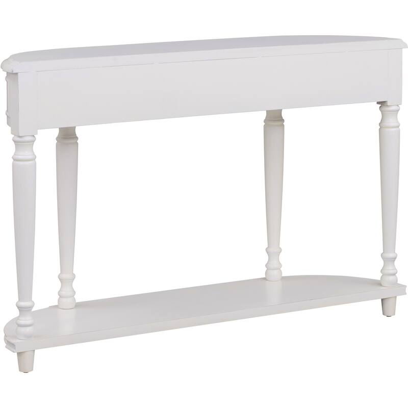 Romanesque Curved Entryway Table Console Table Solid Wood Side Table