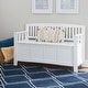 preview thumbnail 10 of 22, Linon Migdalia Flip Top Slat Back Storage Entryway Bench White