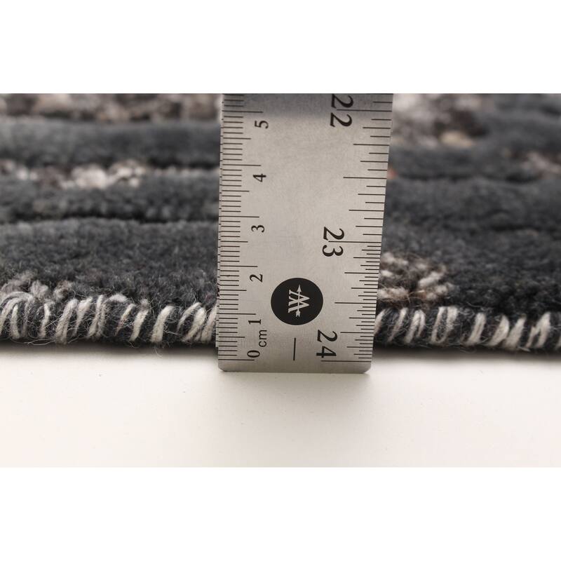 ECARPETGALLERY Hand-knotted Tangier Grey Wool Rug - 9'1 x 6'0