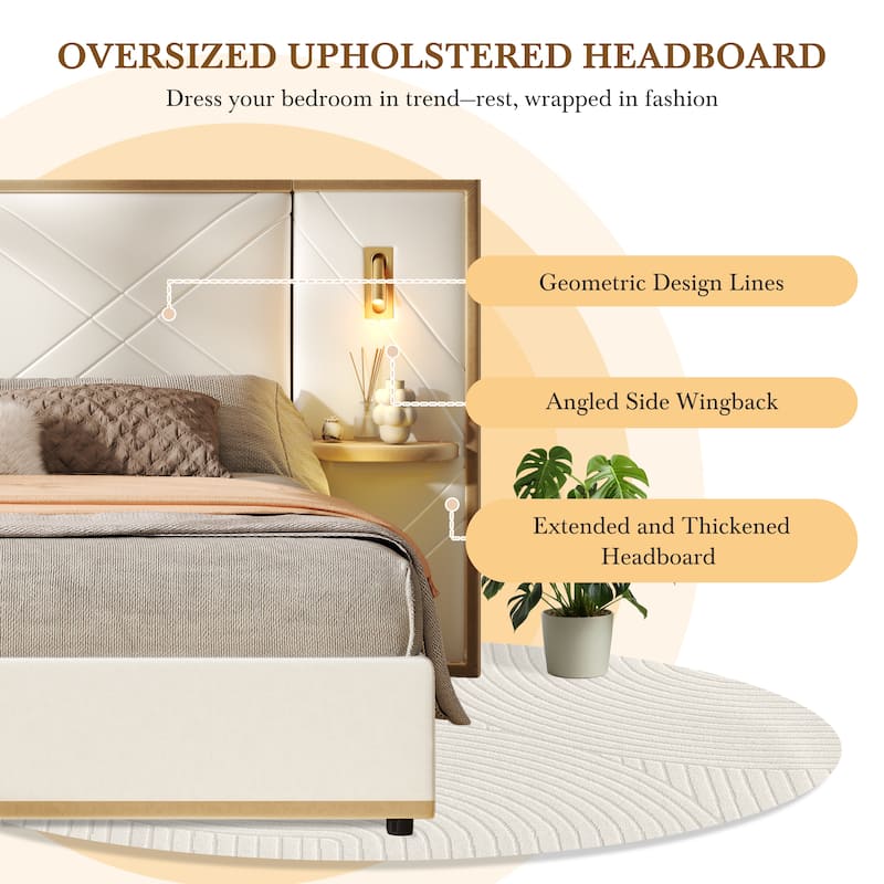 Christopher Knight Home - Voss Velvet Upholstered Bed with 2 Built-in LED Lights and 2 Storage Side Panels