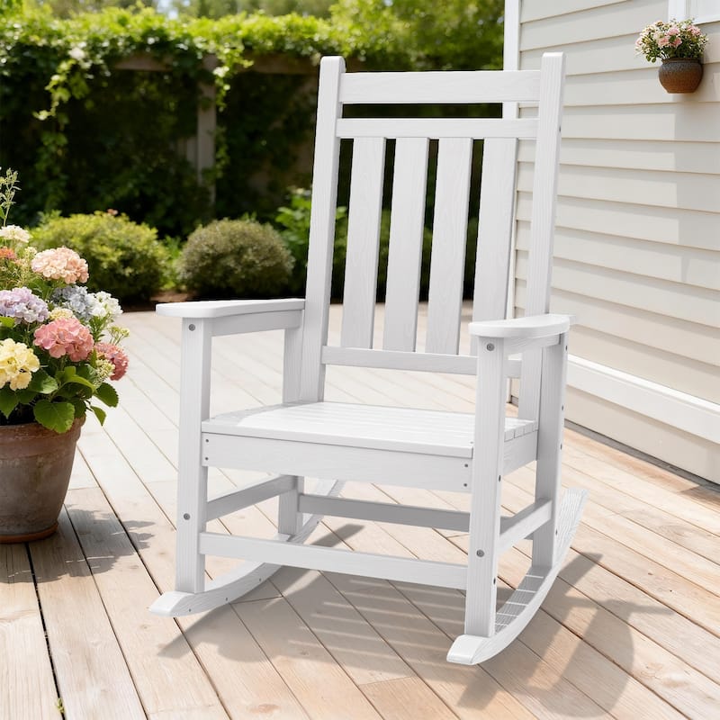 Modern High-Back Rocking Adirondack Chair All Weather