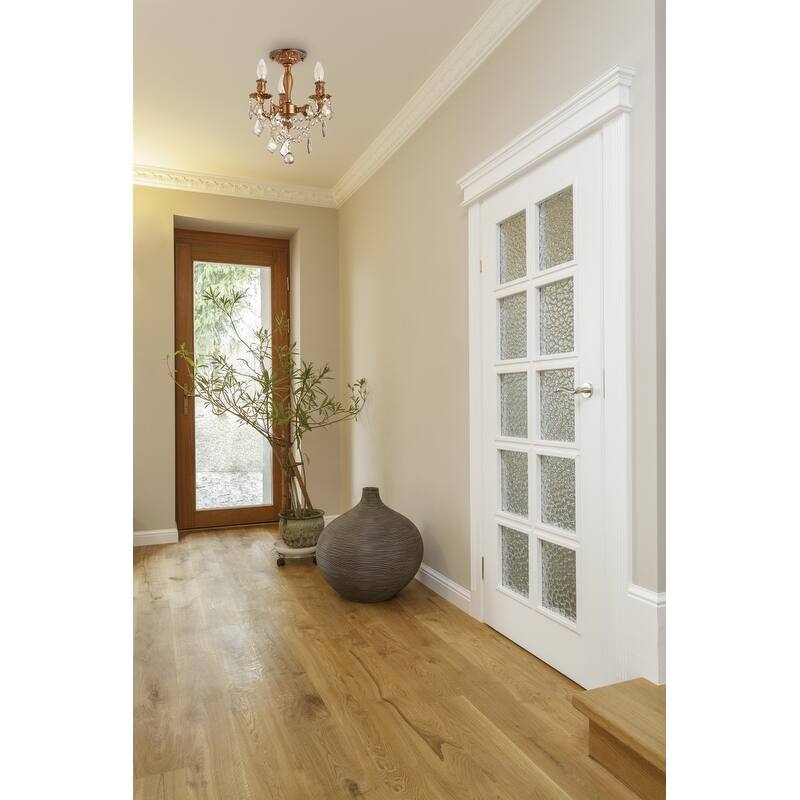 Somette Lugano 3-light Royal Cut Crystal and French Gold Flush Mount