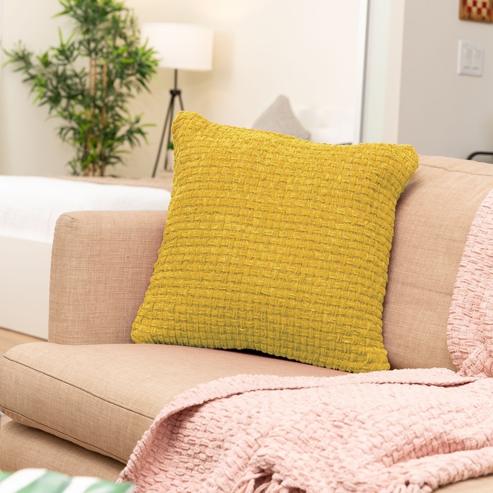 Fabstyles Chenille Basketweave Polyfill Cushion