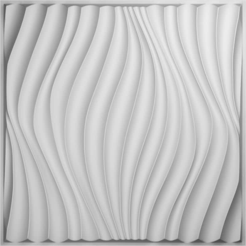 19 5/8"W x 19 5/8"H Billow EnduraWall Decorative 3D Wall Panel - 12-Pack - Unfinished
