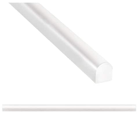 Universal White 1/2 x 12" Glossy Cast Stone Pencil Tile (Set of 5)