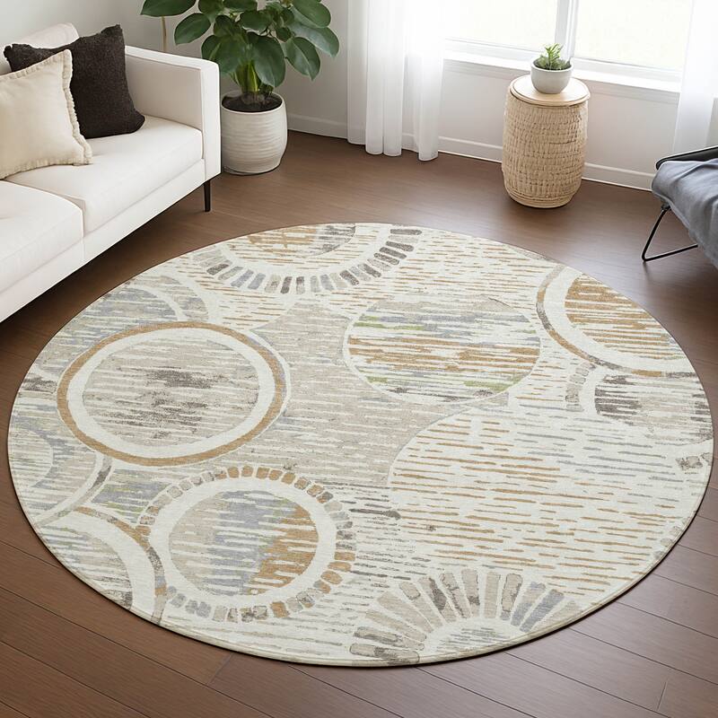 Machine Washable Indoor/ Outdoor Modern Grover Chantille Rug