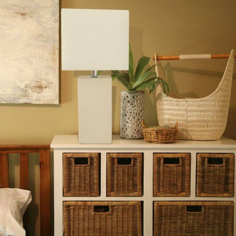 21 in. White Finish Table Lamp with White Shade, Sturdy Table Lamp for Living Rooms and Bedrooms