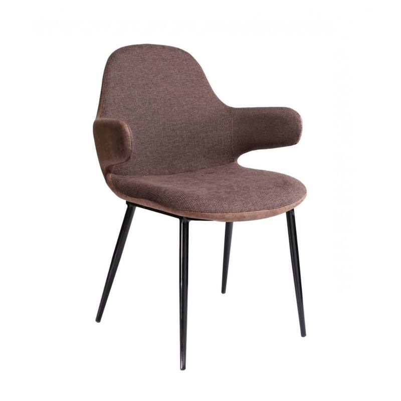 23-Inch Upholstered Arm Chair with Round Arms and Metal Frame - 24” x 23” x 33”