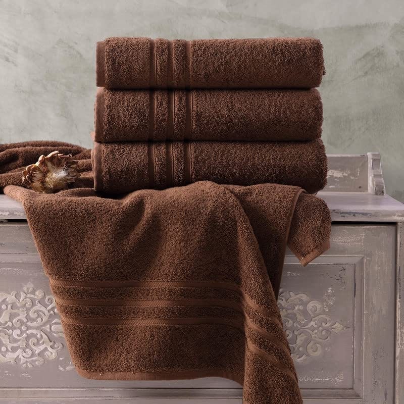 Brown Bath Towels 4 Pack Soft and Absorbent, Premium Quality Perfect