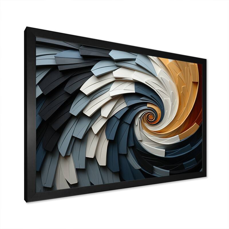 Designart "Geometric Spiral III" Abstract Spirals Framed Wall Decor