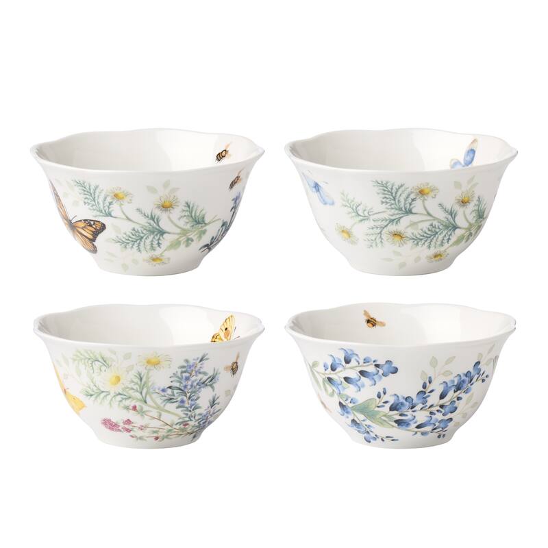Lenox Butterfly Meadow Herbs Dinnerware Set, Service for 4 - Set of 4 Rice Bowls - 4 Piece