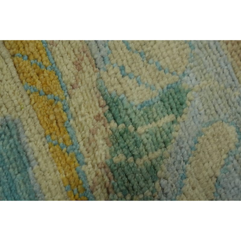 Vegetable Dye Wool Oushak Turkish Large Rug, Geometric Carpet - 14' 1'' X 10' 3''