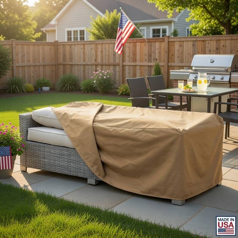 Waterproof Fabric Dust Cover for Outdoor Sofa, Medium, Brown