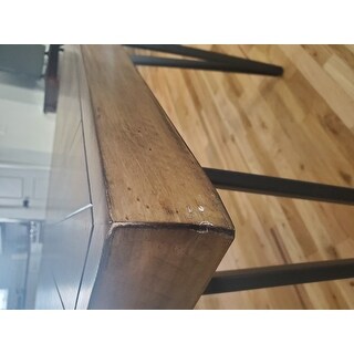 Horizons Rustic Caramel with Sawmark Distressing Dinette Table - Grey