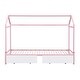 preview thumbnail 19 of 24, Extending Twin XL Size House Bed with 2 Storage Drawers, Twin XL to King Size Metal House Platform Bed Frame with Roof Frame