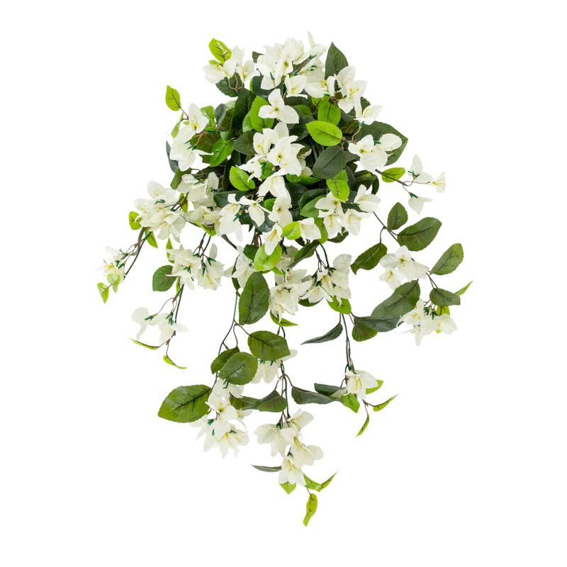 28-in UV Resistant Artificial Bougainvillea Hanging Plant - Set of 2