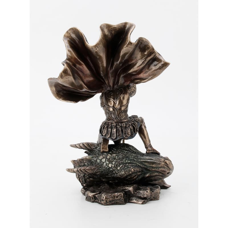 11.42" H THE DRAGON SLAYER Cold Cast Bronze - 5.91"x8.07"x11.42"