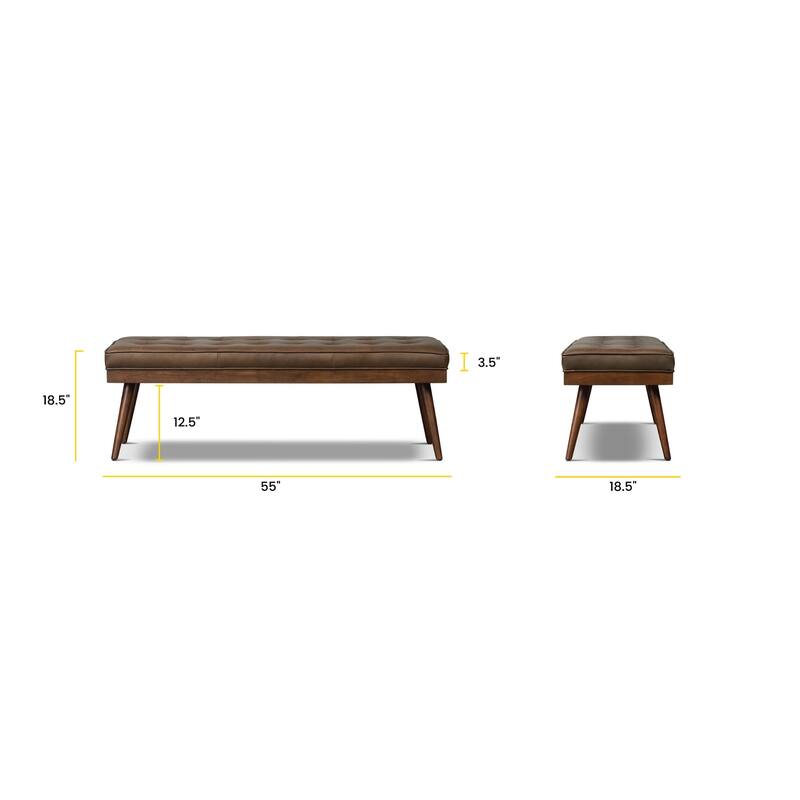 Poly & Bark Luca Bench - Full Grain Genuine Italian Leather