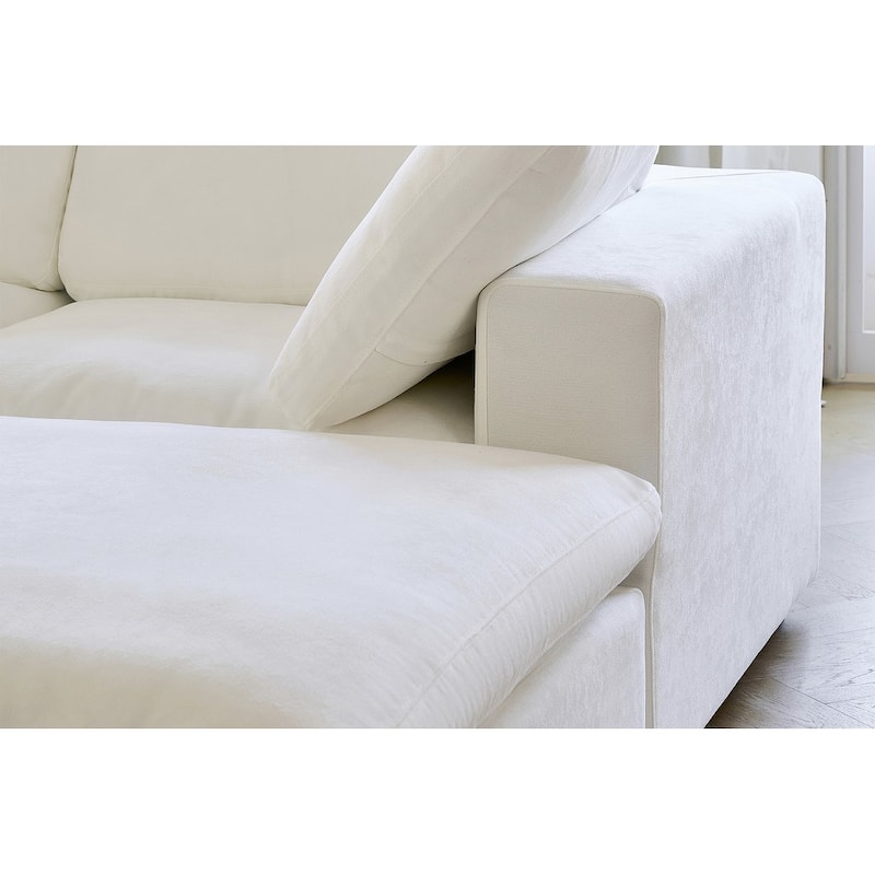 Lesly Free Assembly Sofa Feather Filled Comfort Sofa