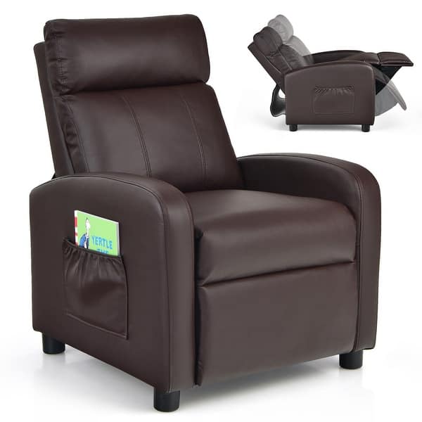 slide 2 of 34, Gymax Kids Recliner Chair Adjustable Leather Sofa Armchair w/ Footrest
