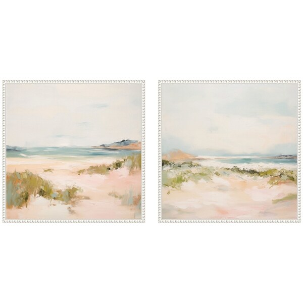 Kate and Laurel White Tranquil Landscape Square 2 Piece Framed Canvas Wall Art Set
