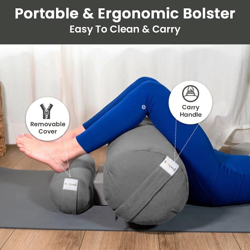 Sol Living Cylindrical Cotton Yoga Bolster