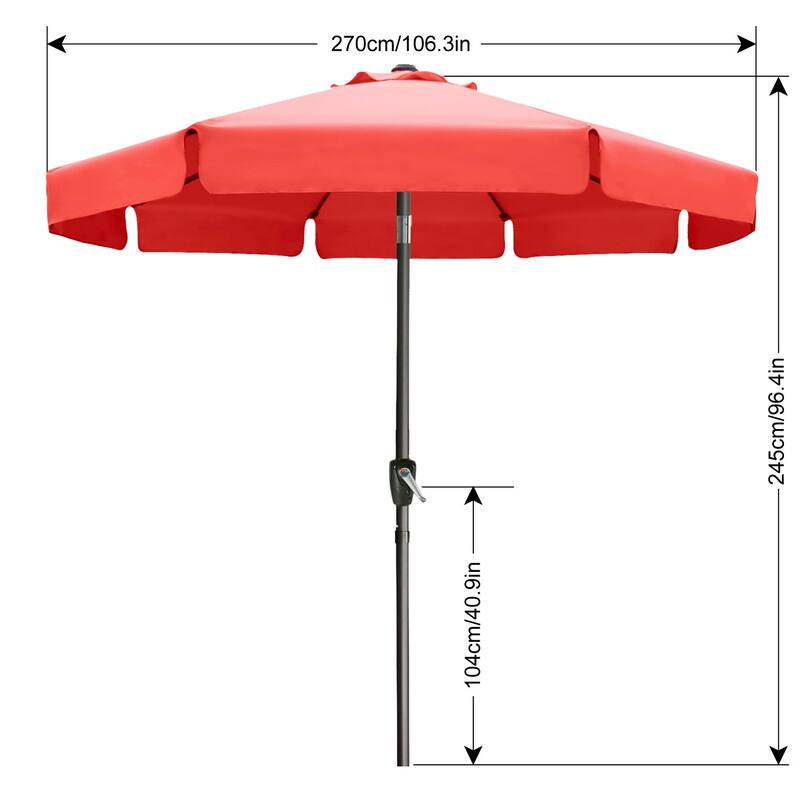 ABCCANOPY 9FT Outdoor Table Market Umbrella Tilt and Crank for Garden