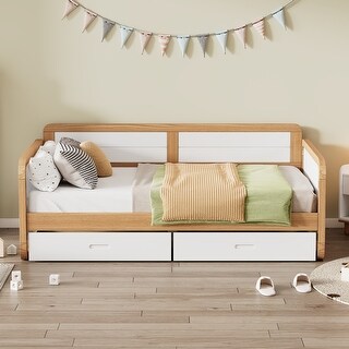 Twin Size Solid Wood Daybed, for Limited Space Kids, Teens, Adults