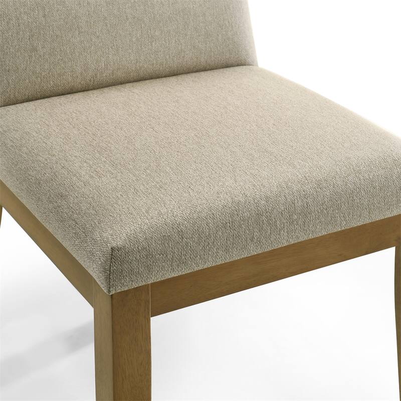 Modern Wood Dining Chair with Cushioned Seat（Set of 2） - N/A