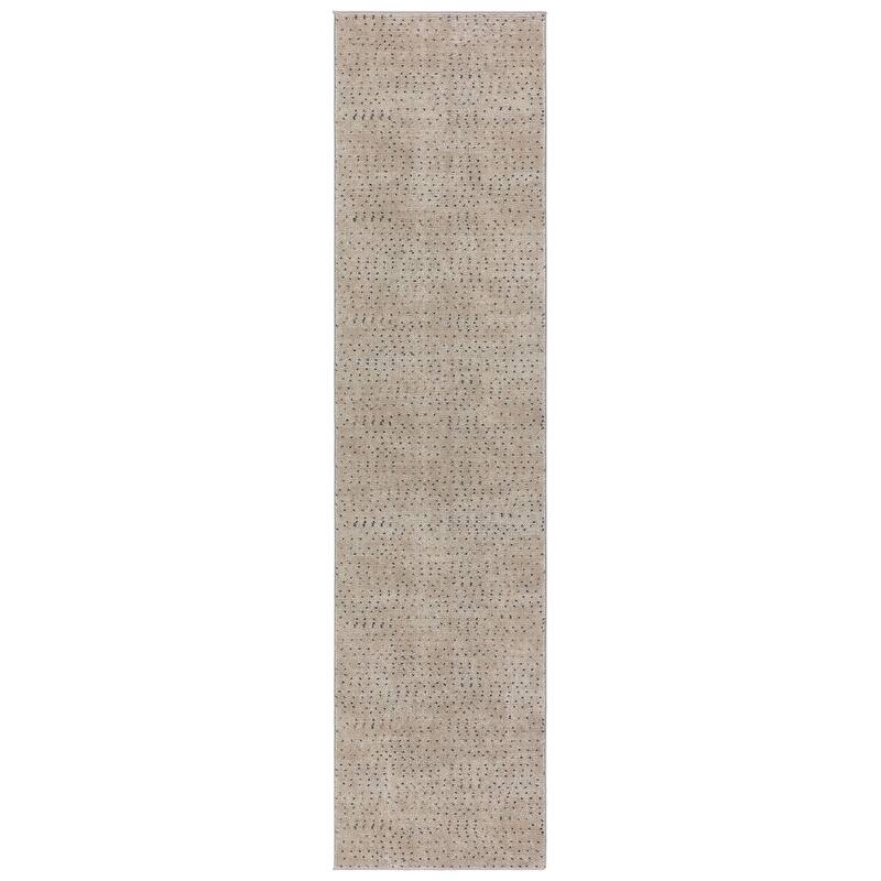 Prim Dots Rug - 2' 6" x 10' - Beige/Gray - Runner