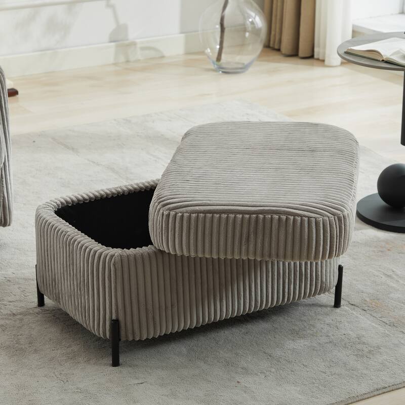 Upholstered Storage Bench Ottoman Bench, Simple Vanity Bench Makeup Bench Gray Piano Bench Indoor Bench