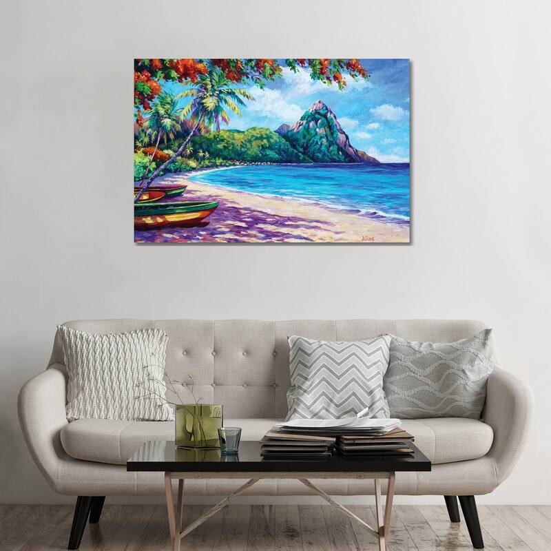 iCanvas "Soufriere Bay - St. Lucia" by John Clark Canvas Print - 32x48x1.5