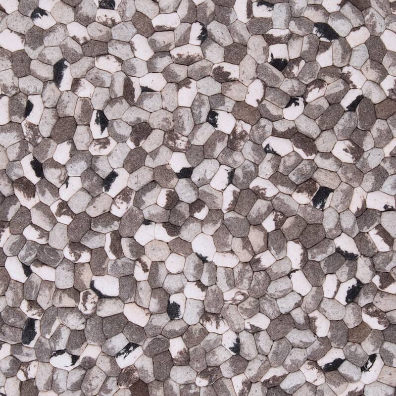 Hand-woven Canistota New Zealand Felted Wool Stone Look Textured Area Rug - 5' x 8'