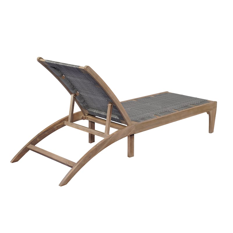 Benfield Outdoor Acacia Wood and Flat Wicker Chaise Lounge by Christopher Knight Home