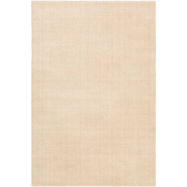 4' x 6' Plain Design Light Yellow Rectangular Hand Tufted Wool Area Rug ...