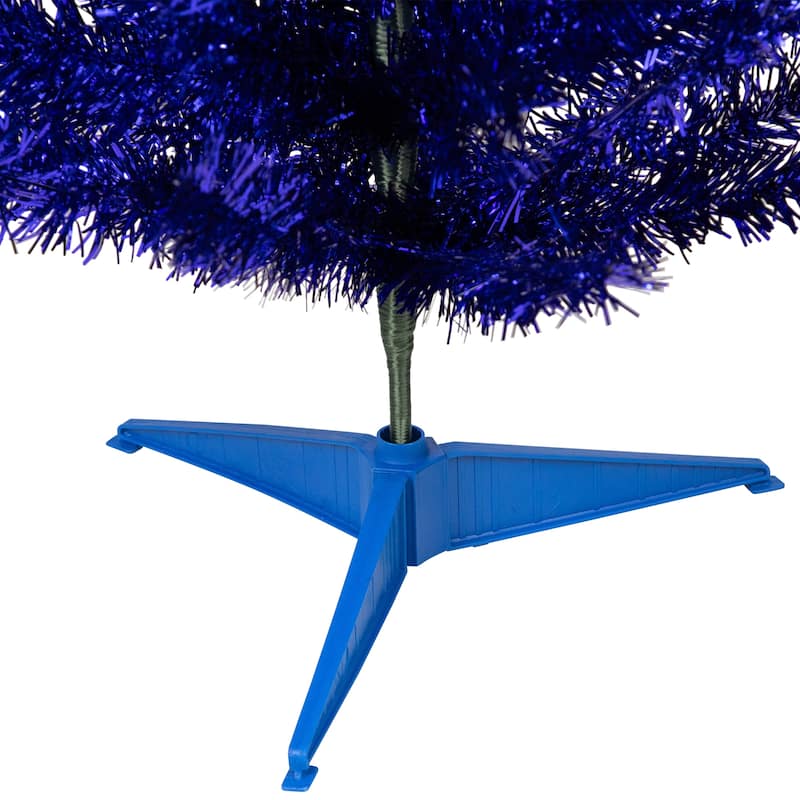 Artificial Tinsel Christmas Tree - 3' - Deep Blue - Unlit - 3 Foot