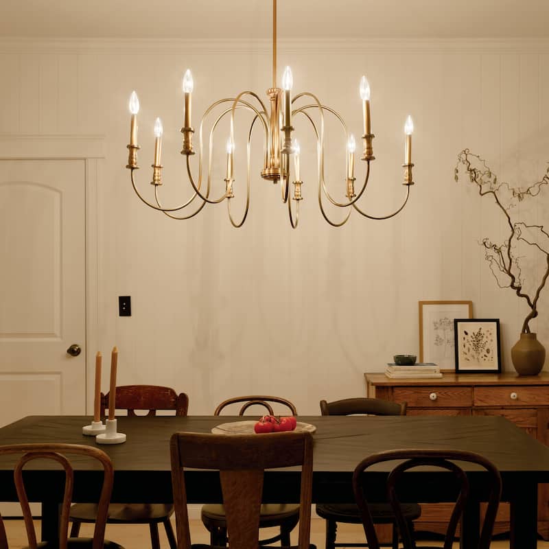 Kichler Lighting Karthe 42 inch 9-Light Chandelier Natural Brass