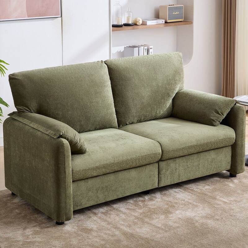 71.28" Chenille 2-Seater Sofa with Cloud-Like Cushion & Sponge Support