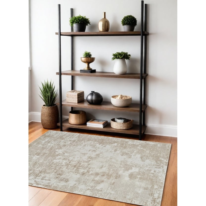 Distressed Abstract Modern Stain Resistant Woven Durable Area Rug