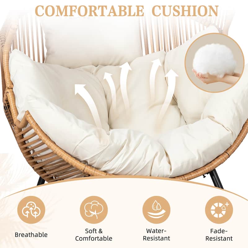 Futzca Wicker rocking egg chair (with cushions)