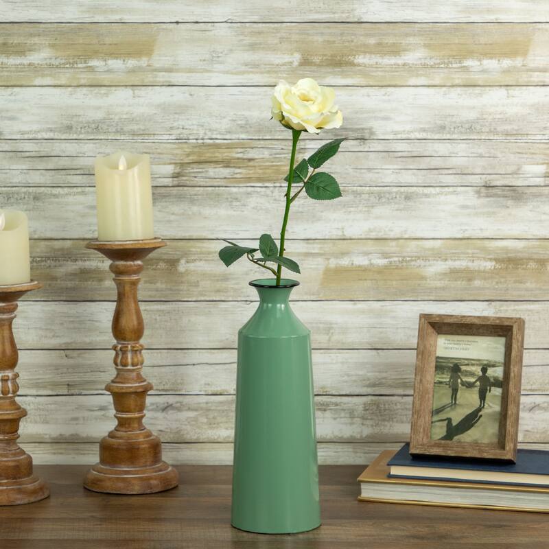 22" Long Stem Blooming Vanilla Rose Artificial Floral Silk Pick